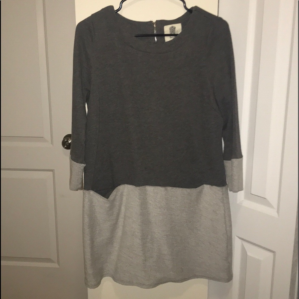 Two-toned Gray Dress Sweatshirt Dress